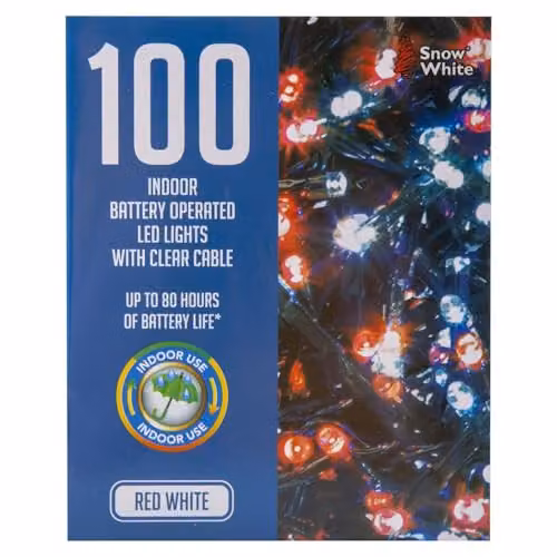 VFM e-Store Christmas String Lights with 100 Bulbs in White, Red and Multicolour – 4