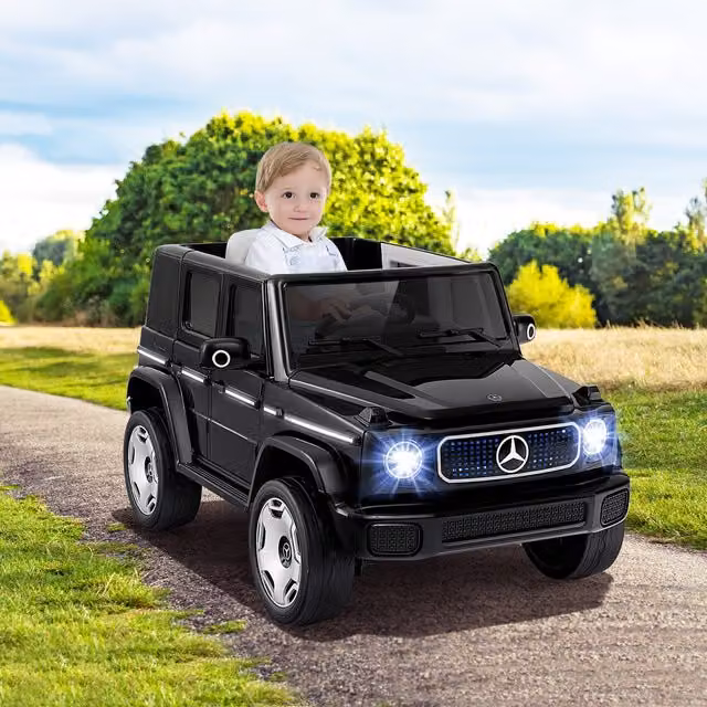 Costway Mercedes-Benz Licensed Electric Ride-on Car with Light and Sound, Black