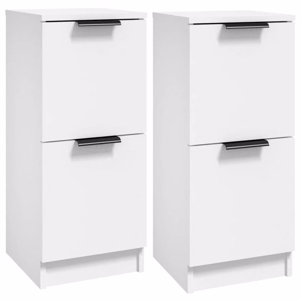 Berkfield Home Set of 2 White Engineered Wood Sideboards, W/D/H: 30 x 30 x 70 cm – 2