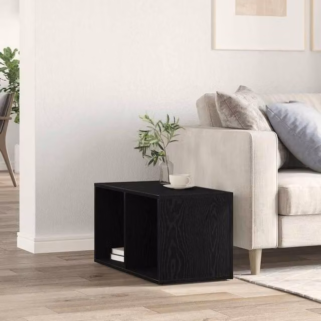 Berkfield Home LP Storage Box in Black Oak, W/D/H: 71 x 34 x 36 cm