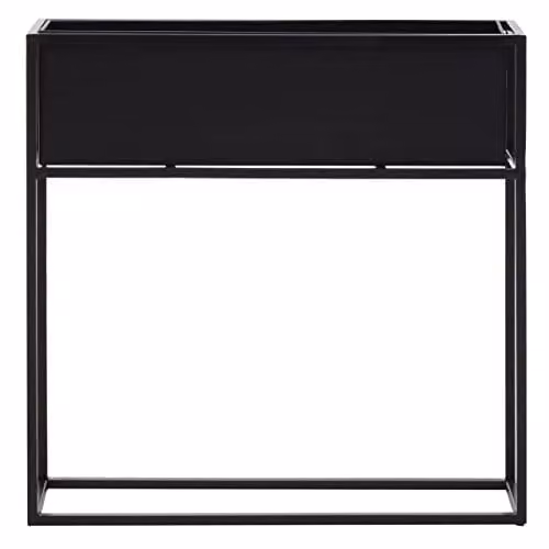 Orsina Black Steel Floor Standing Plant Box, W: 61 cm, D: 18 cm, H: 61 cm – 1