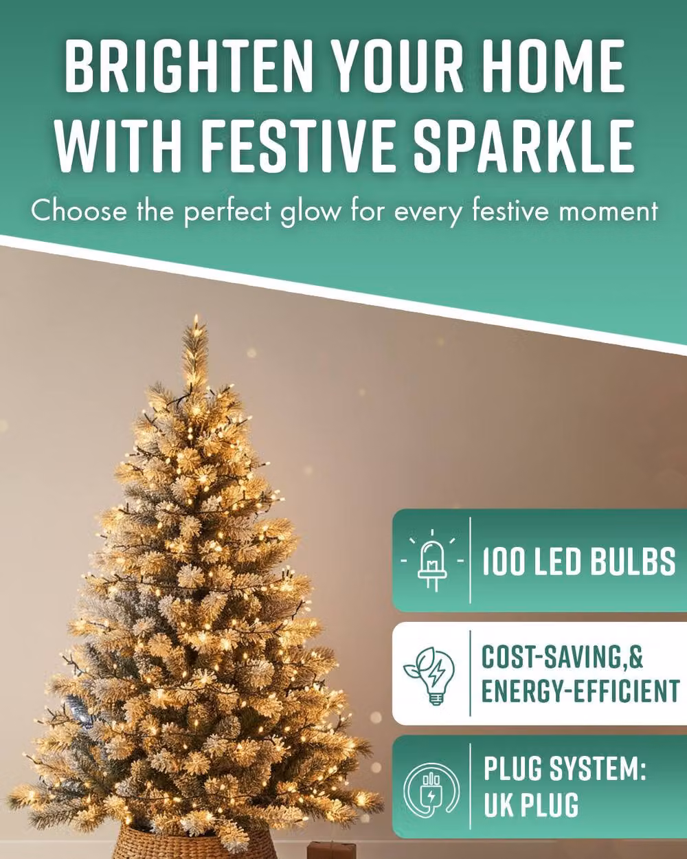 Globrite 100 LED White Fairy String Lights with Remote Control and Timer for Christmas and Halloween Decorations – 7