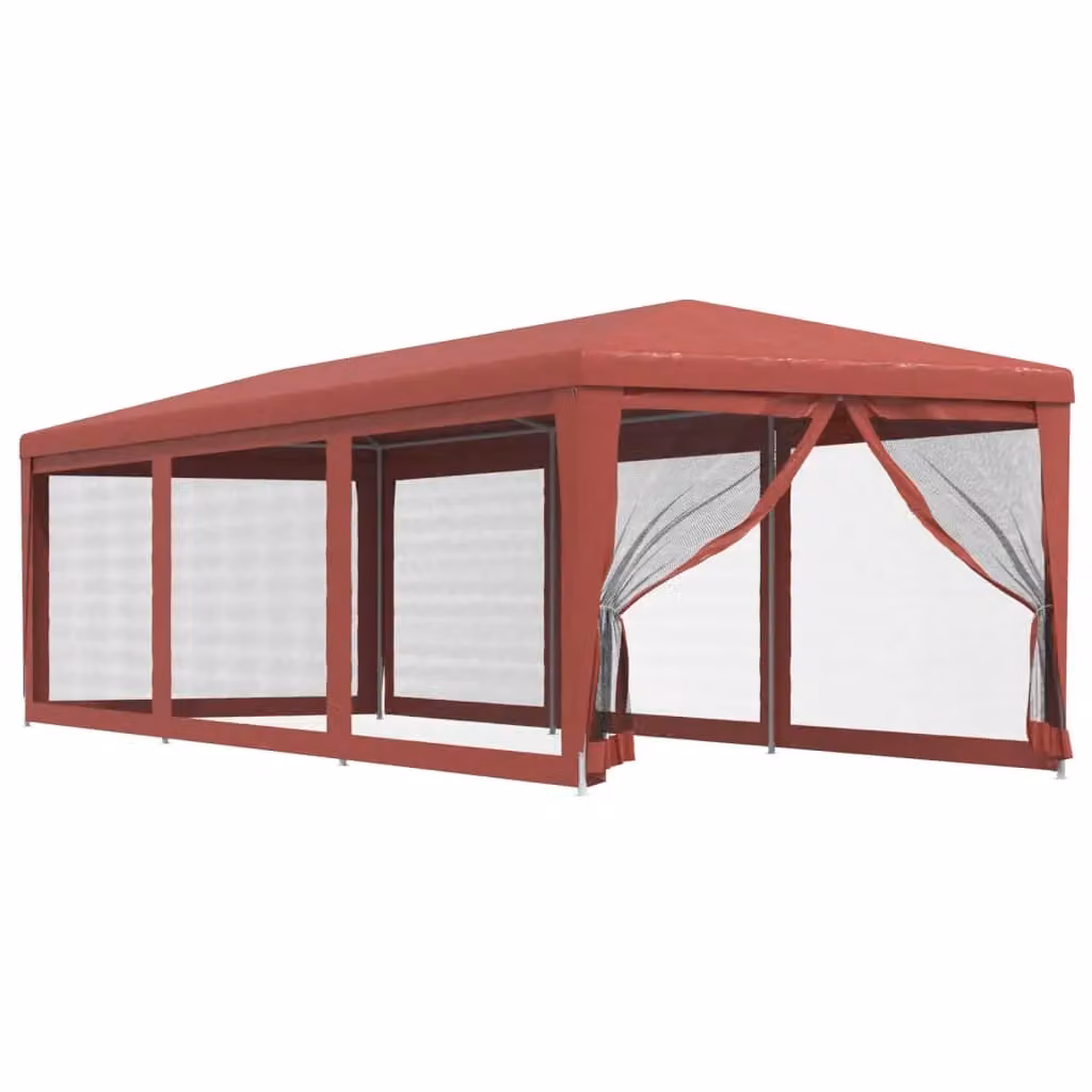 Berkfield Home Party Tent with 8 Mesh Sidewalls, Red, W: 9 m, D: 3 m, H: 3 m – 2