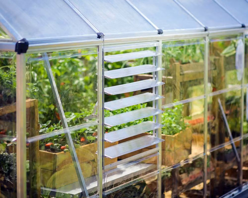 Palram Canopia Greenhouse Accessory Side Louver Window in Silver, W: 62 cm, H: 3.5 cm, L: 74 cm – 3