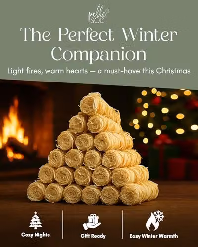 Pelle & Sol Natural Firelighters for Wood and Charcoal, 400 Pack, Brown – 3