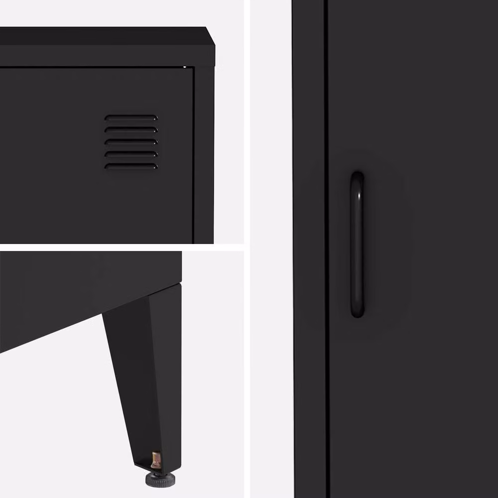 sweeek Industrial Metal Freestanding Storage Cabinet in Matt Black, H 180 x W 38 x D 38 cm – 3