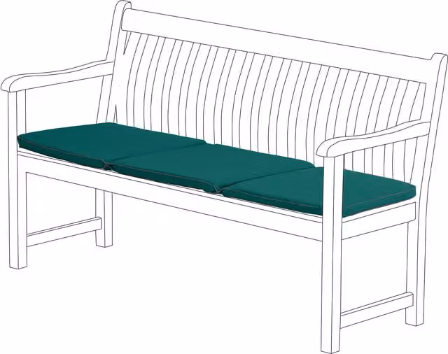 Gardenista Green Water Repellent Rectangular Foam Garden Bench Cushion Pad, Width: 52 cm