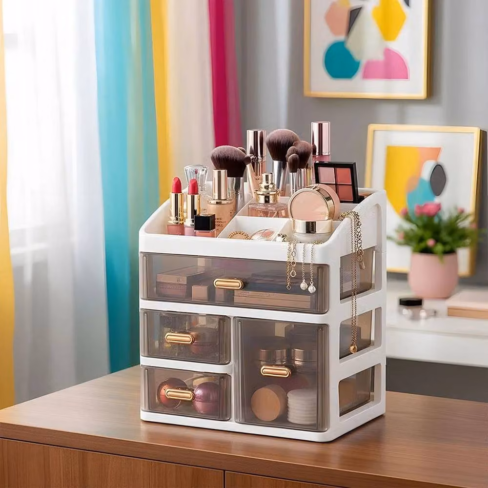 EONLION White Makeup Display Case Storage Organiser, Width: 50 cm – 4
