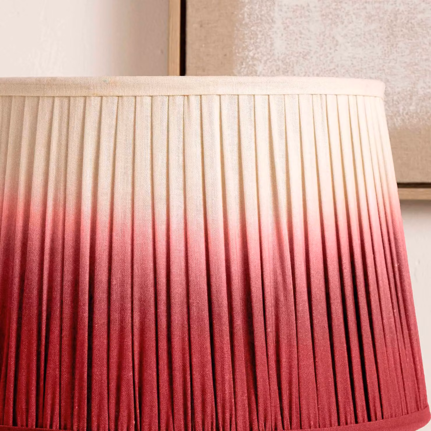 Ruma Pink Ombre Pleated Tapered Fabric Lamp Shade for Table Lamps, Diameter: 20.32 cm – 2