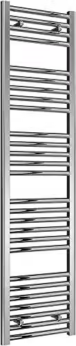 Bathroom Kingdom Diva Silver Steel Straight Heated Towel Rail H 160 cm x W 40 cm