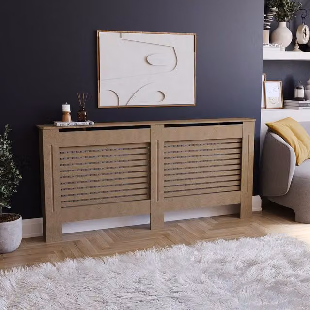 Vida Designs Milton Radiator Cover in White or Brown, Width: 172 cm