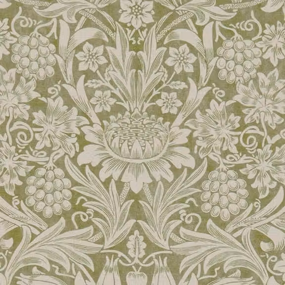 William Morris At Home Sunflower Fabric Artichoke in Green