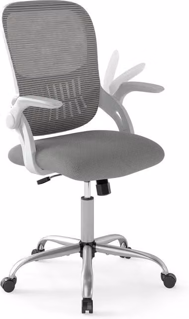 Costway Grey Mesh Swivel Task Chair with Height Adjustment and Armrests for Home Office – 1