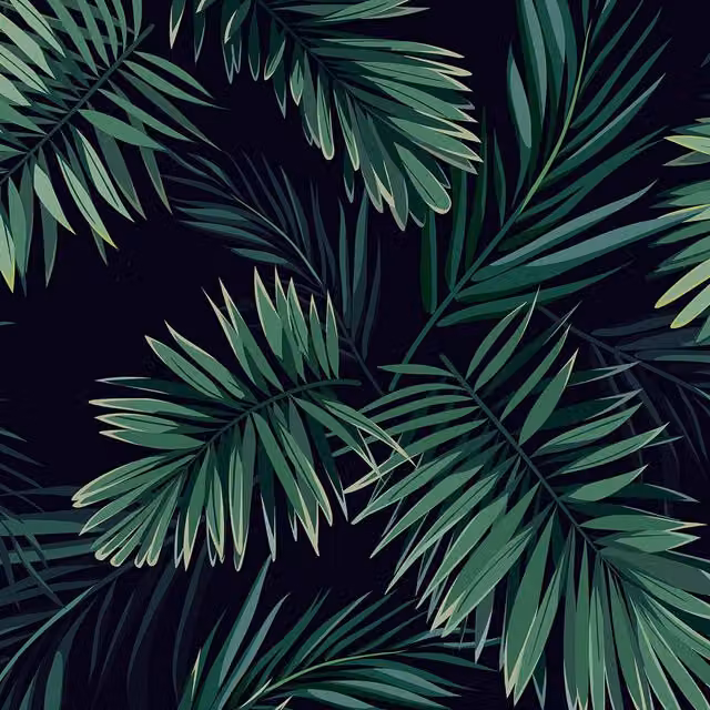 I Love Wallpaper Midnight Tropics Botanical Wallpaper in Navy and Green