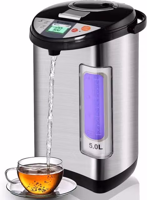 Costway Instant Hot Water Dispenser and Thermal Water Boiler with 5 Temperature Settings, 5L Capacity, Silver – 1