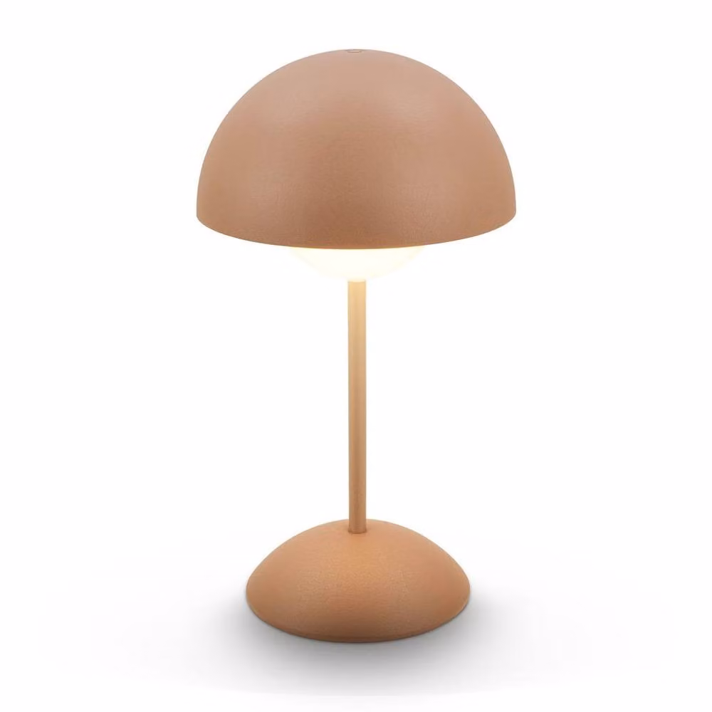 Briloner Rechargeable LED Mushroom Table Lamp with Touch Dimming, IP44 Waterproof, Coffee Beige, H 29 cm x W 16 cm x D 16 cm – 2