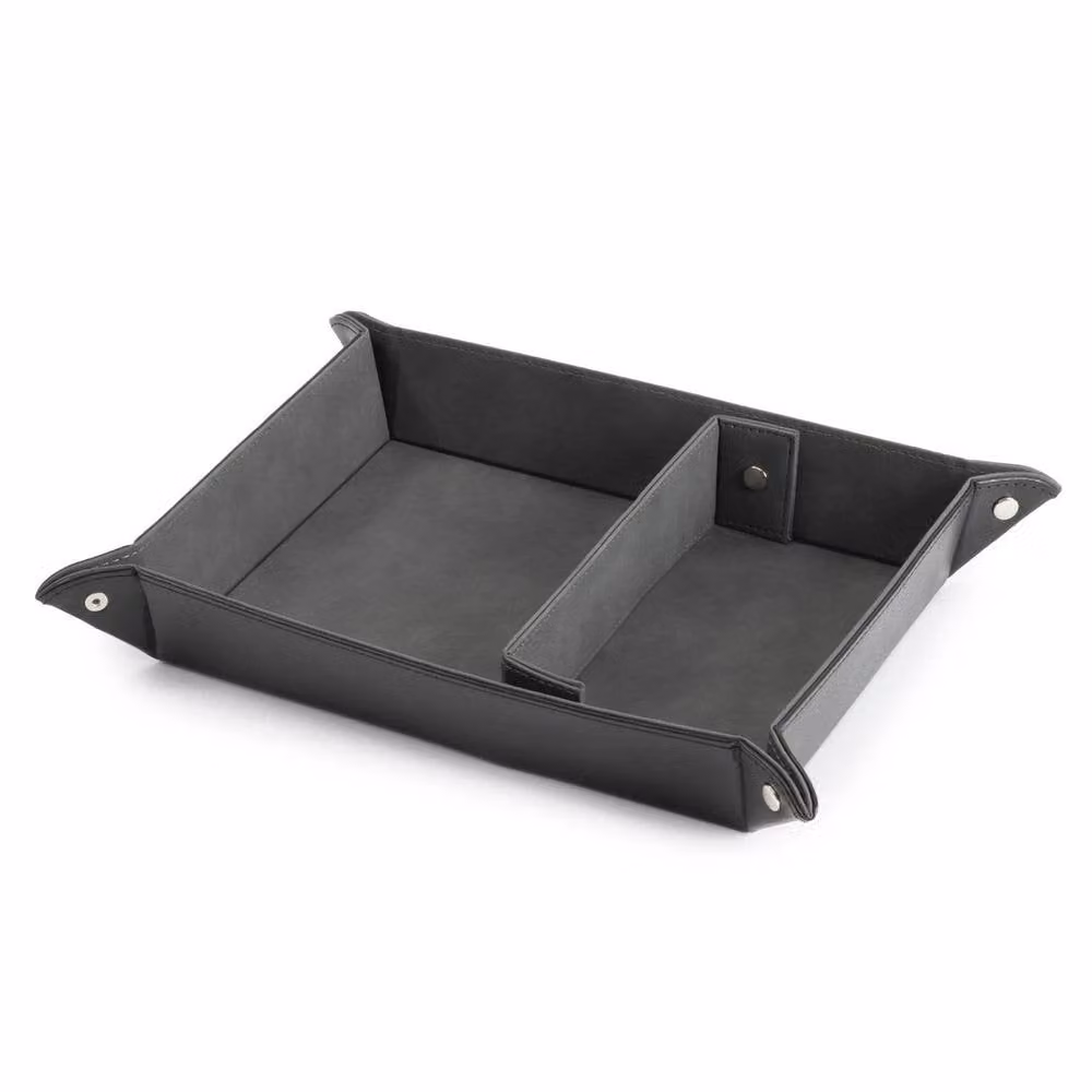 EONLION Black Leather Look Foldable Valet Tray, Width: 50 cm – 2