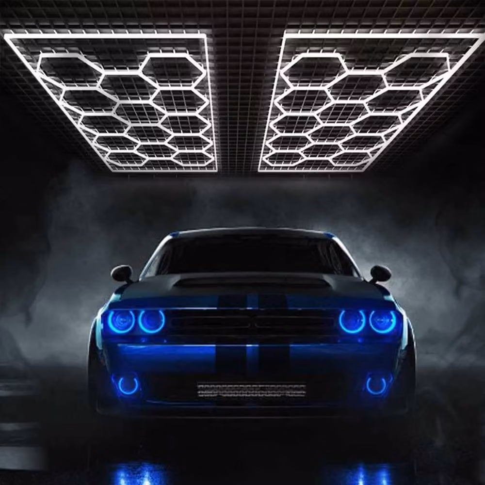 Kelvenix White Honeycomb LED Ceiling Panel Lighting for Garage, Workshop and Car Detailing – 4