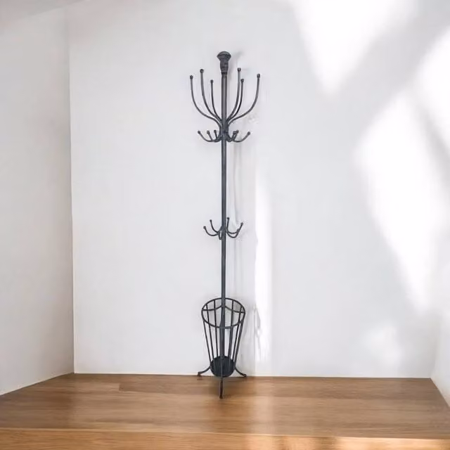 Minster Metal Coat and Umbrella Stand in Dark Grey, W56 x D56 x H172 cm