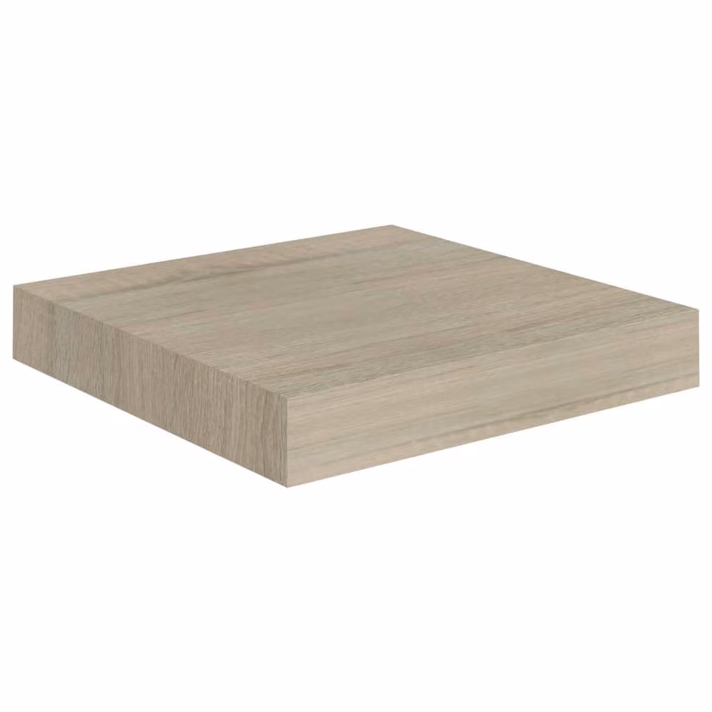 Berkfield Home Floating Wall Shelves, 2 Piece Oak MDF Set in Brown, W/D/H: 23 x 23.5 x 3.8 cm – 2