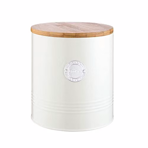 Rayware Typhoon Living Airtight Cookie Storage with Bamboo Lid, 3.4 l, Cream – 1