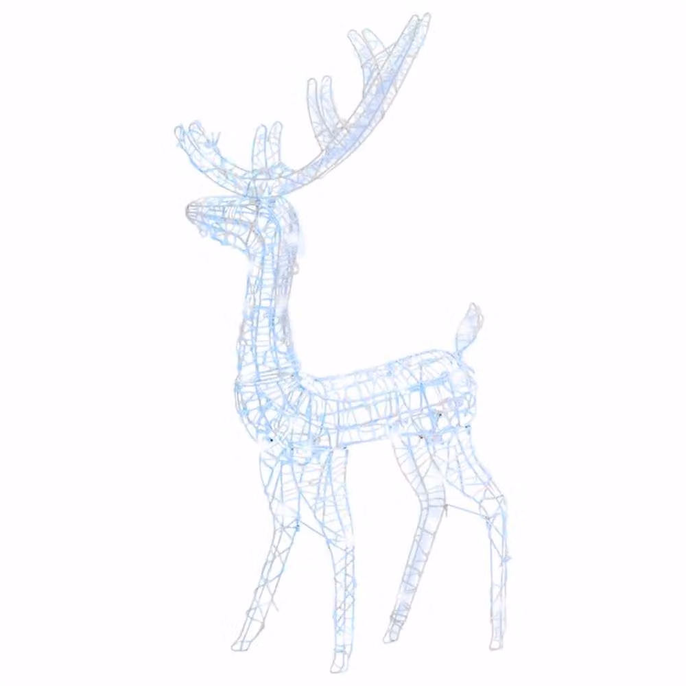 Berkfield Home White Acrylic Reindeer Christmas Decoration with 140 Cold White LEDs, H 120 cm x W 41 cm x D 41 cm – 2