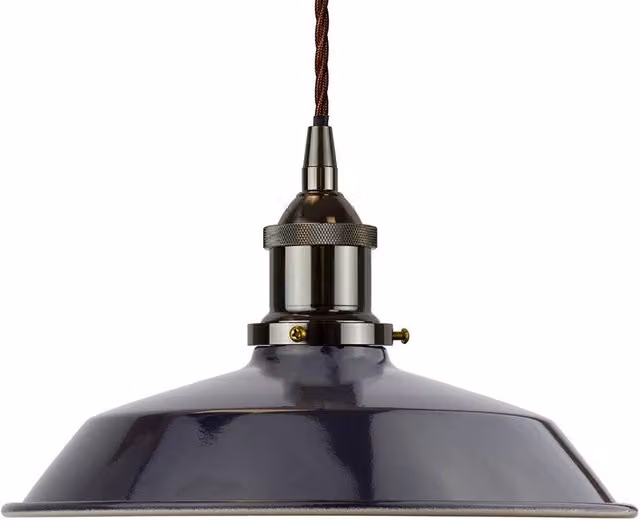 SE Home Trinity Small Metal Pendant Light in Navy Blue and Black Nickel
