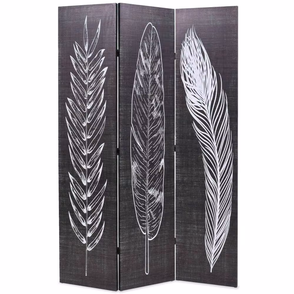 Berkfield Home Abstract Folding Room Divider in Black and White, W/H: 120 x 170 cm – 2