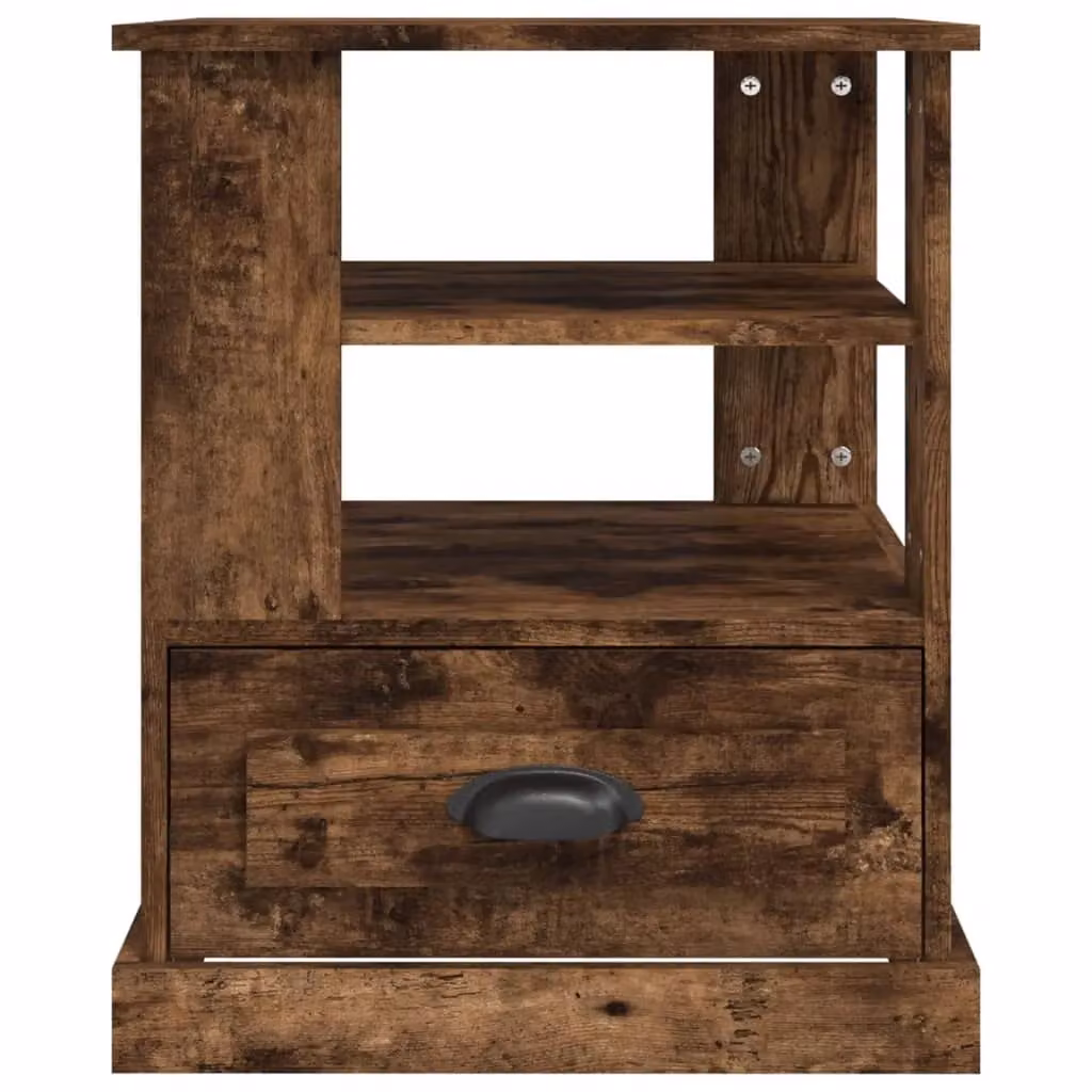 Berkfield Home Smoked Oak Side Table in Brown, W/D/H: 50 x 50 x 60 cm – 4