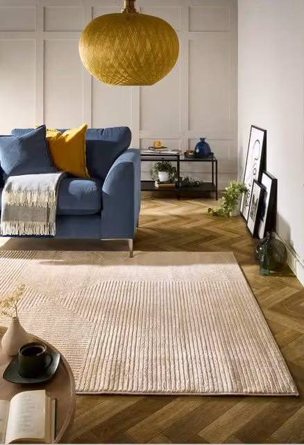 Phoenox Textiles Limited Origins Pyramid Sand Geometric Rug, W/D/H: 80 x 150 cm