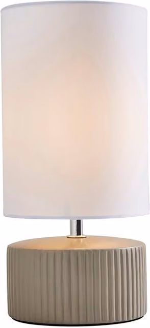 Pagazzi Linden Ribbed Ceramic Table Lamp in Beige – 1