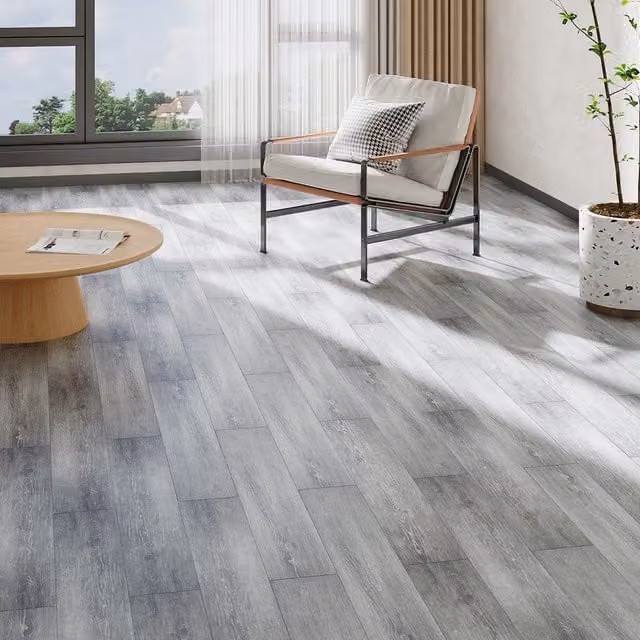 Lifeideas 20 Piece Wood Look Click Flooring Set in Steel Grey