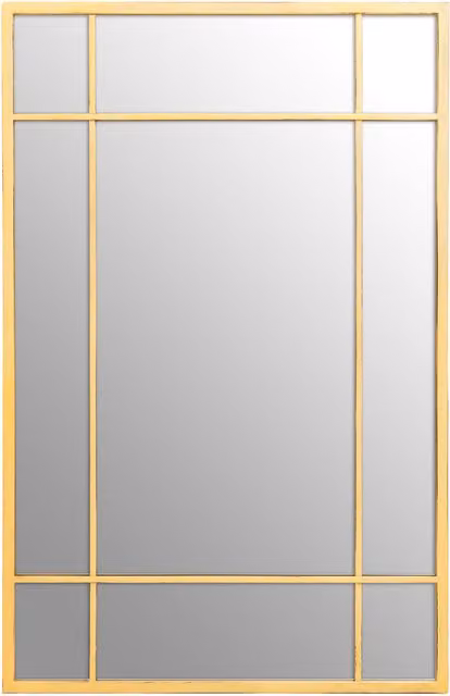 Orsina Charlene Gold Geometric Rectangular Industrial Wall Mirror