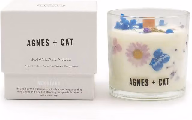 KDMD Agnes & Cat Moorland Botanical Soy Wax Candle, 350g, White