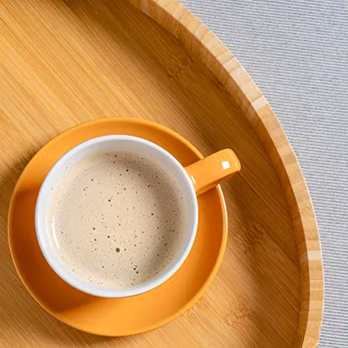 Argon Tableware Yellow Stoneware Cappuccino Cup and Saucer Set, 250ml, Set of 6 – 3