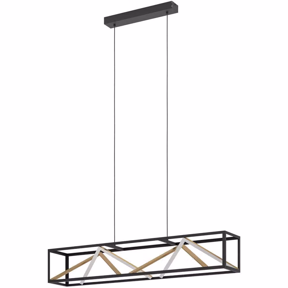 Loops Modern Black and Gold Metal LED Suspended Ceiling Pendant Light – 3