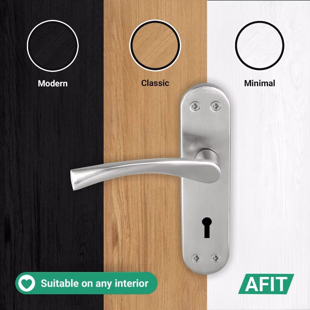 AFIT Novi Twist Lock Handle Set with Backplate, Satin Nickel, W/D/H: 150 x 150 x 17.5 mm – 4