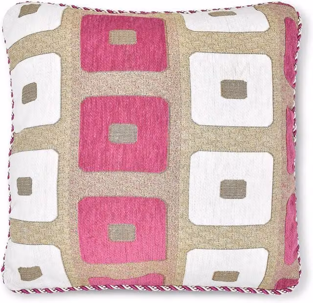 Intimates Pink Glitter Square Filled Cushion, W x D: 43 x 43 cm