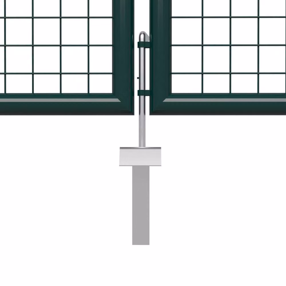 Berkfield Home Steel Garden Gate, Green, W: 400 cm, H: 150 cm – 2