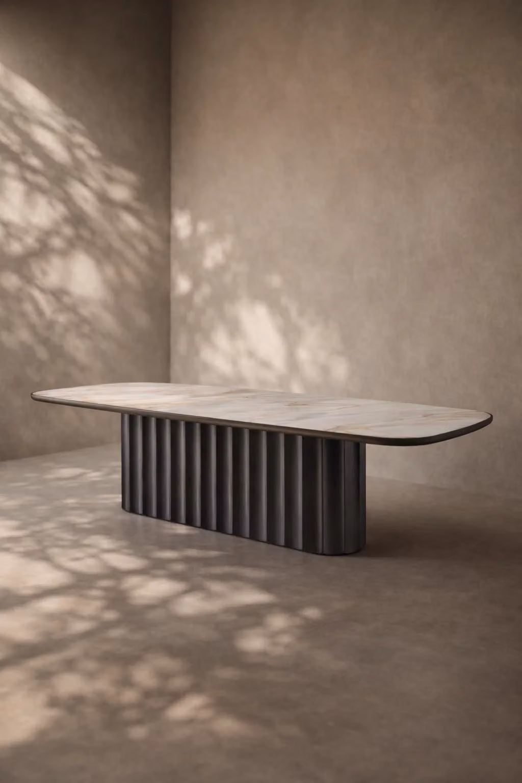 Tommy Franks Genio Oval Ceramic Dining Table with Central Column, W: 240 cm