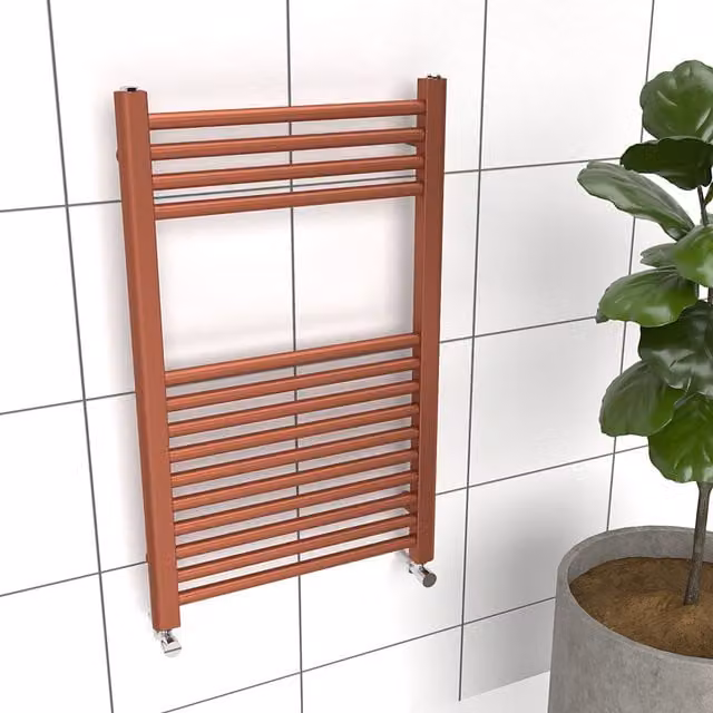 Lux Heat Wall Mounted Towel Radiator in Bronze/Brown, W: 50 cm, H: 80 cm