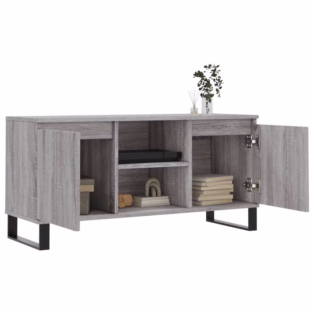 Berkfield Home Grey Sonoma TV Cabinet in Engineered Wood W/D/H: 104 x 35 x 50 cm – 3