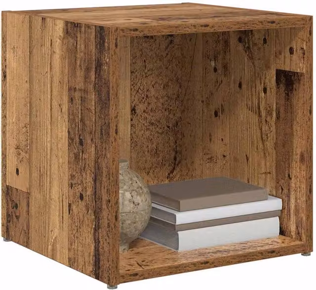 Berkfield Home Set of 4 Rustic TV Cabinets in Brown Engineered Wood, W/D/H: 37 x 35 x 37 cm