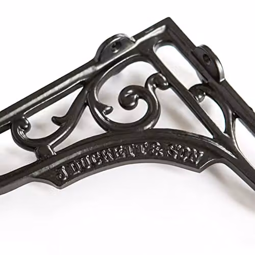 Hammer and Tongs Ornate Iron Shelf Bracket in Matt Black – 2