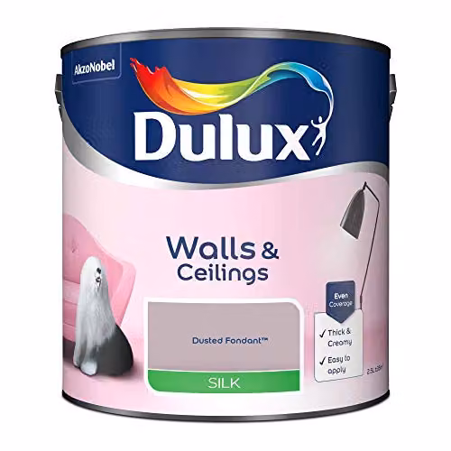 Dulux Water Based Silk Emulsion Paint in Red and Beige, 2.5 l – 2