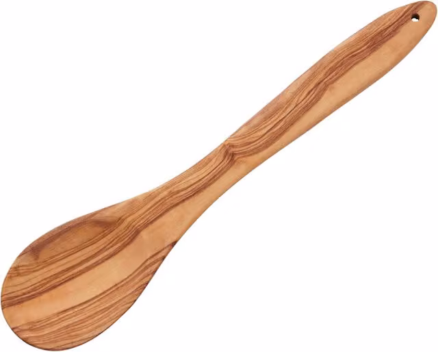 Orsina Handcrafted Natural Olive Wood Cooking and Mixing Spoon in Brown