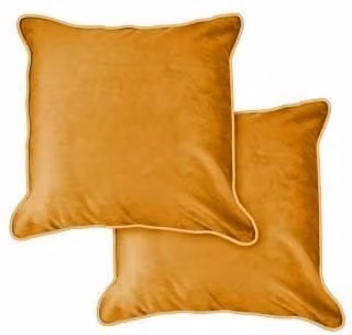 New Edge Blinds Plush Velvet Soft Touch Square Cushion Cover in Yellow or Beige, W/D/H: 43 x 43 x 1 cm
