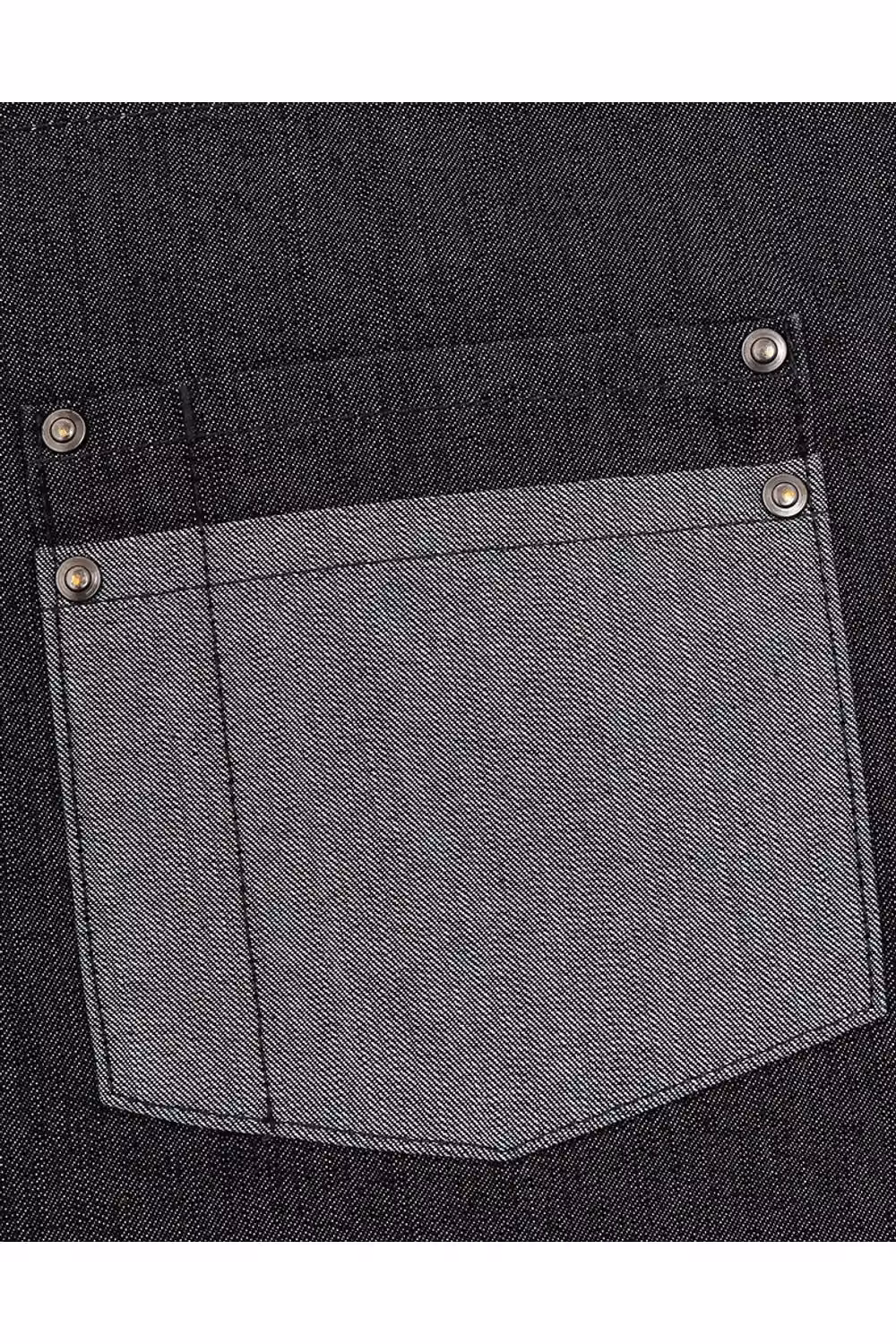 Premier Domain Contrast Denim Bib Apron in Black – 2