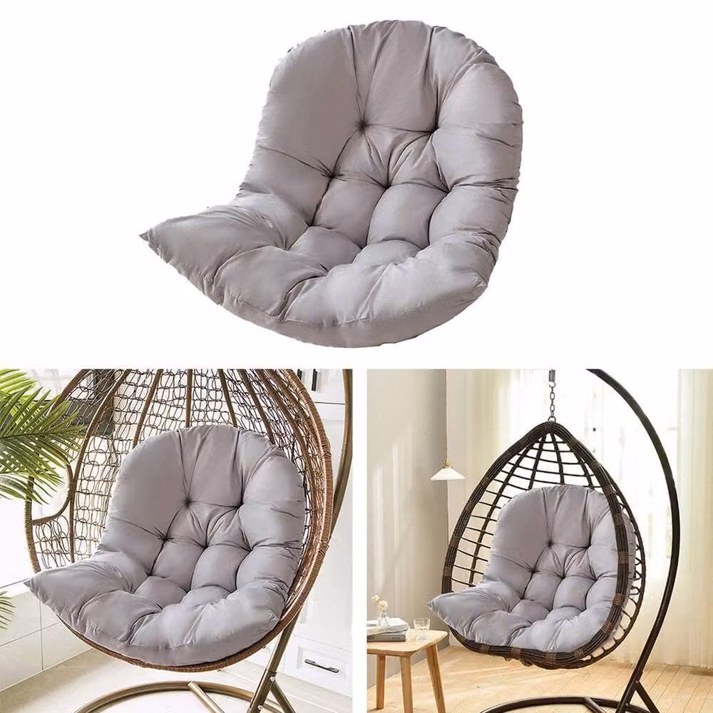 FORGEVIO Ergonomic Oval Egg Chair Cushion Seat Pad for Hanging Garden Chairs in Grey, W: 100 cm x L: 190 cm – 2