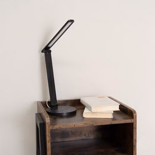 ValueLights Black Dimmable LED Task Desk Lamp with Wireless Charging and Adjustable Reading Light – 2
